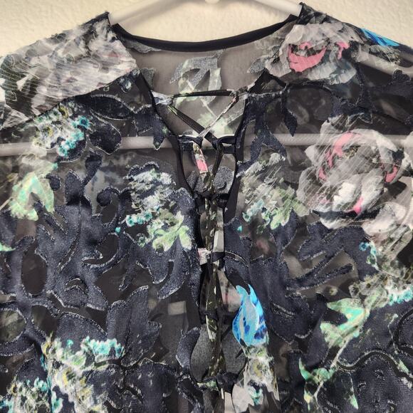 Preen by Thornton Bregazzi Floral Dress Black Size XS Long Sleeve *Missing Slip* - Picture 9 of 11